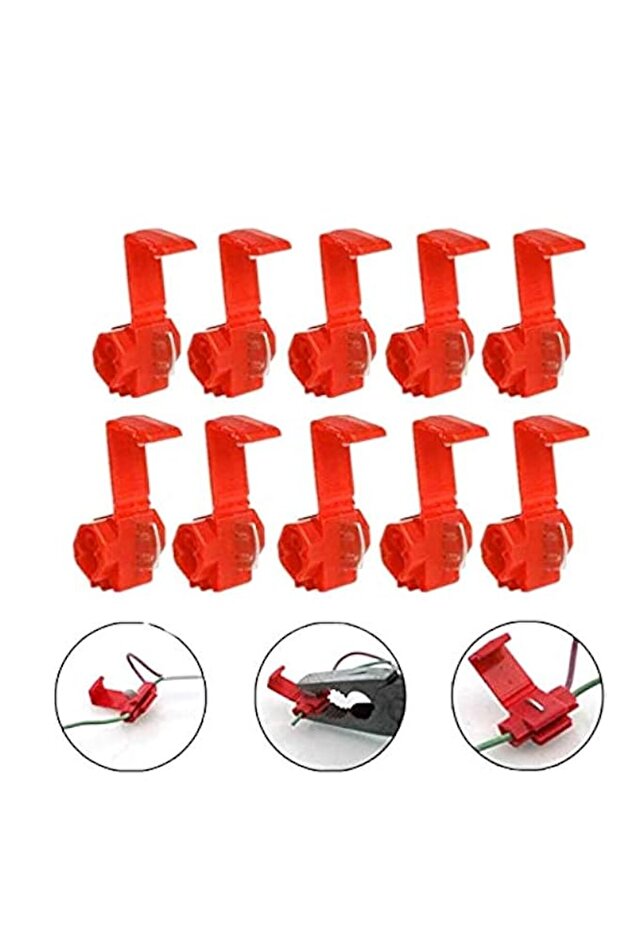 Royal Apex Electrical Quick Splice Snap Wire Connectors, Solder less 0.75-2.5mm²/AWG 14 to 18 (Red)