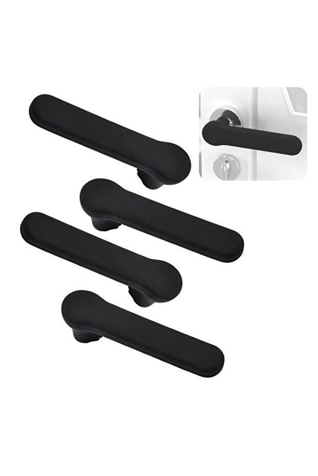 4 Pack Matte Anti-Static Protectors for Square Levers, Silicone Door Handle Covers, Shock Absorbing