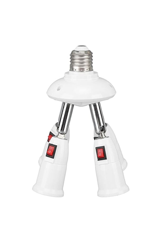 Zerodis Lamp Heads Socket Splitter Adapter Light Bulb Socket Splitter Converter Adapter 360 Degree