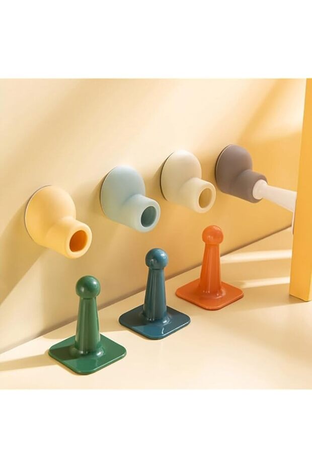 Door Stoppers, Silicone Wall Protectors with Self Adhesive No Drill, Decorative Door Holder Stops t