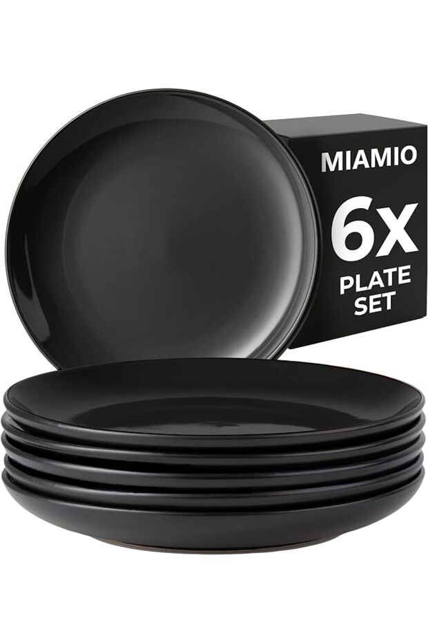 طقم أدوات مائدة من السيراميك الحجري من مياميو، مقاس 6 × 20 سم - مجموعة لو بابيلون | Ceramic Plate Se