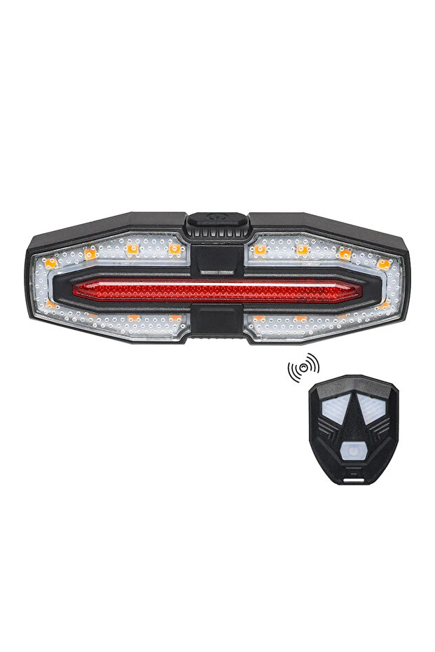 Battery USB Rechargeable Bike Taillight Turn Signal Brake Warning Light Waterproof Remote Control Bi