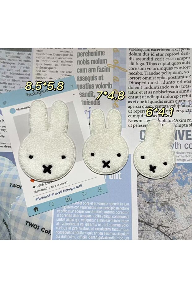 MF-3pcs Miffy Patch Self-adhesive Cloth DIY Hand-decorated High-value Clothes Holes and Cracks Repai