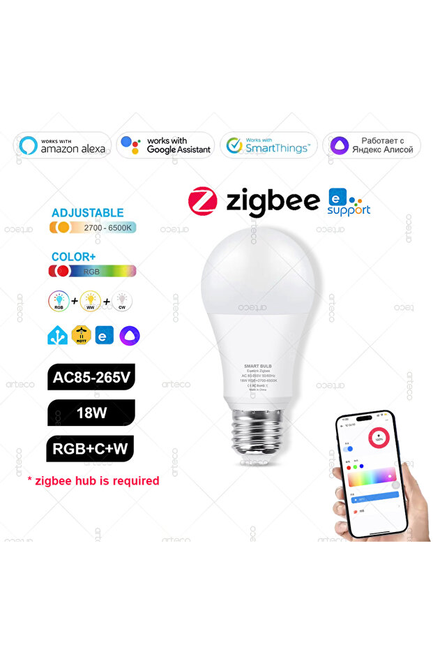 Yes 4Pcs Bulb 18W ZigBee E27 Led Bulb Smart Led Lamp RGBCW 15W 18W Led Light Bulb Works With Ewelink