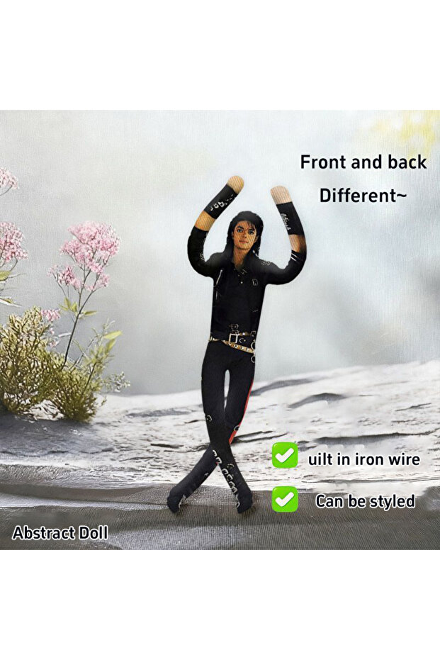 1PC Michael Jackson Bendable Plush Doll Built-in Iron Wire Frame Poseable Abstract Rat Jerky Figurin