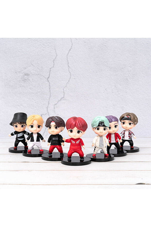 7pcs set A 7pcs/set Bangtan Boys Groups Rm Jin Suga Jhope Jimin V Jungkook Doll Model Toy Action Fig