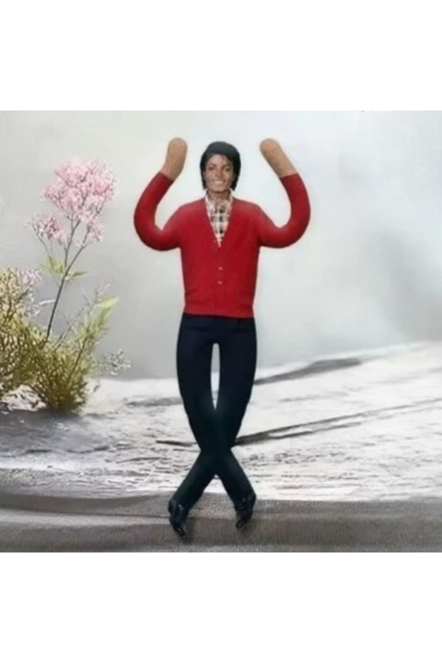 L 2 2026 New MJ Michael Jackson Cosplay Prop Doll Plush Figure Abstract Mobility Soft StuffedDecora