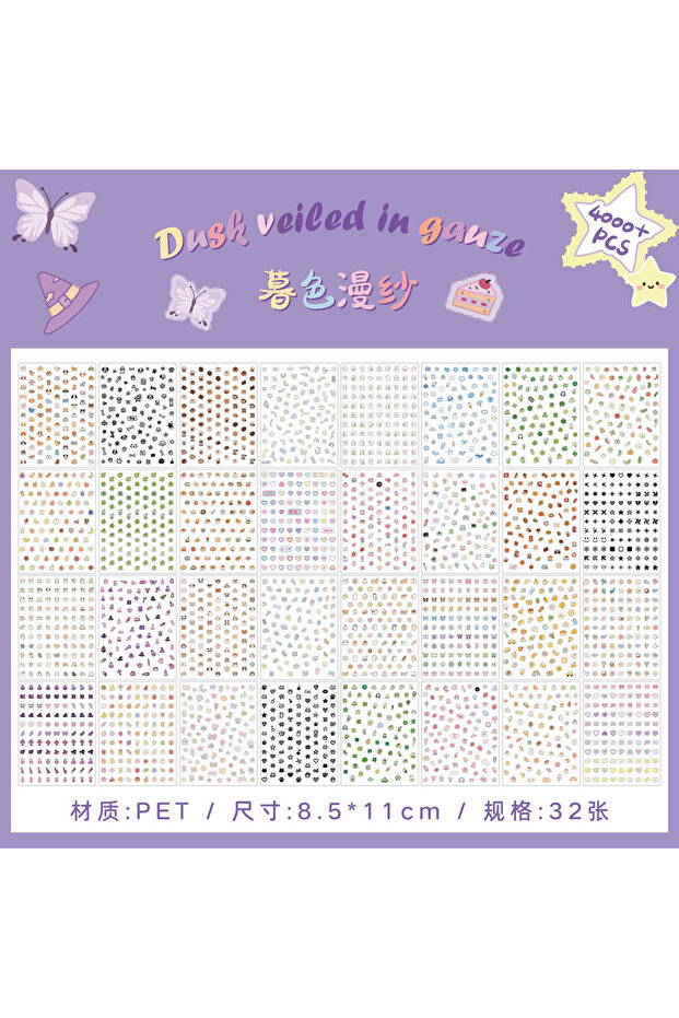 S29657-1 Mr. Paper 32 Pcs Mini Nose Picking Series Die-Cut Sticker Book, Cute Cartoon Decals for Jou