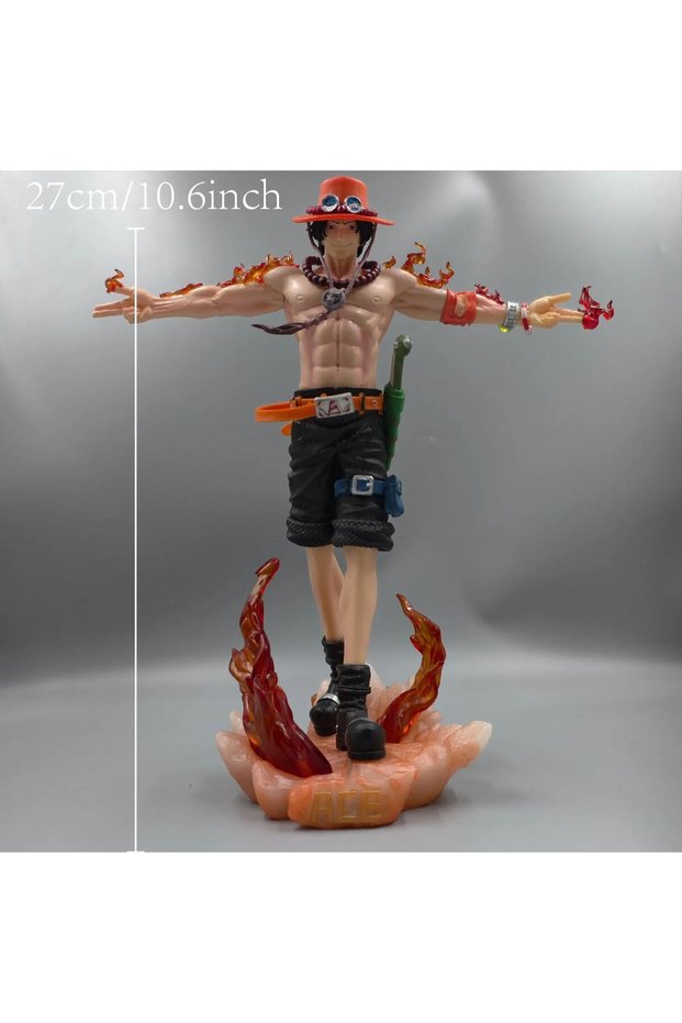Bandai orange 27cm 10.6 inch Anime Portgas D Ace Action Figures Pvc Statue Desktop Ornamen Collectio