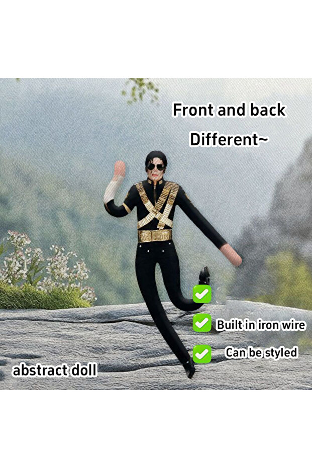 Type E 1PC Michael Jackson Bendable Plush Doll Built-in Iron Wire Frame Poseable Abstract Rat Jerky