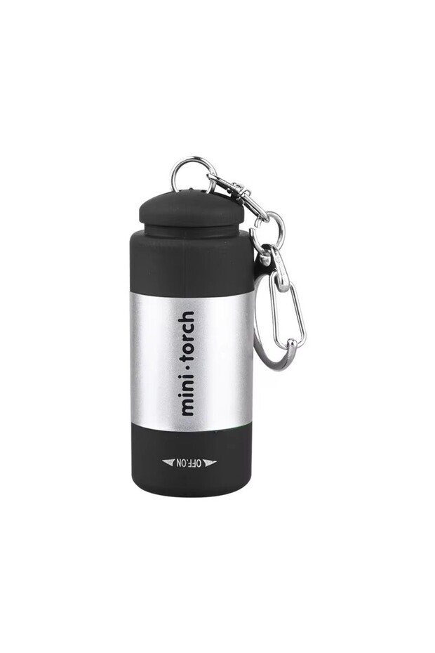 Silvery USB Rechargeable LED Pocket Keychain Flashlight Multifunctional Strong Light Waterproof for