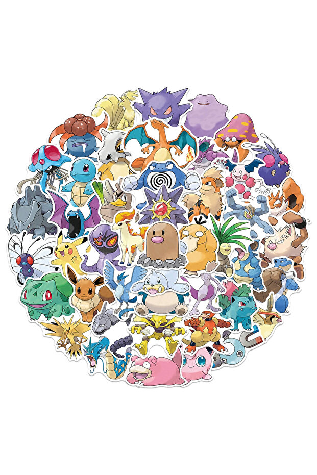 60PCS 10/30/60pcs Kawaii Cartoon Pokemon Anime Stickers Cute Pikachu Eevee Decals Decoration Water B