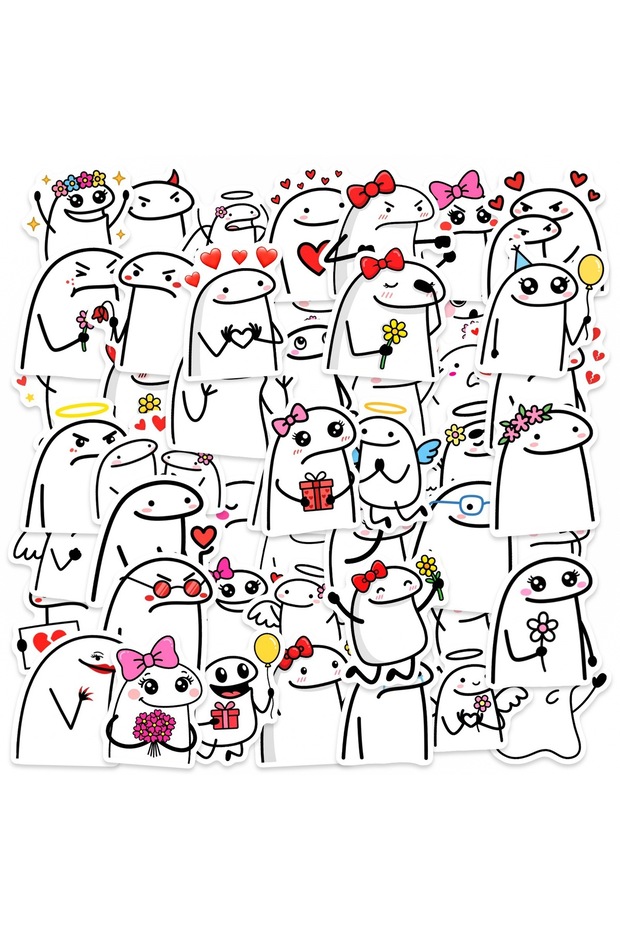 50pcs 50PCS Cartoon Flork Stickers Flork Meme Vinyl Waterproof for Laptop Phone Case Notebook Water