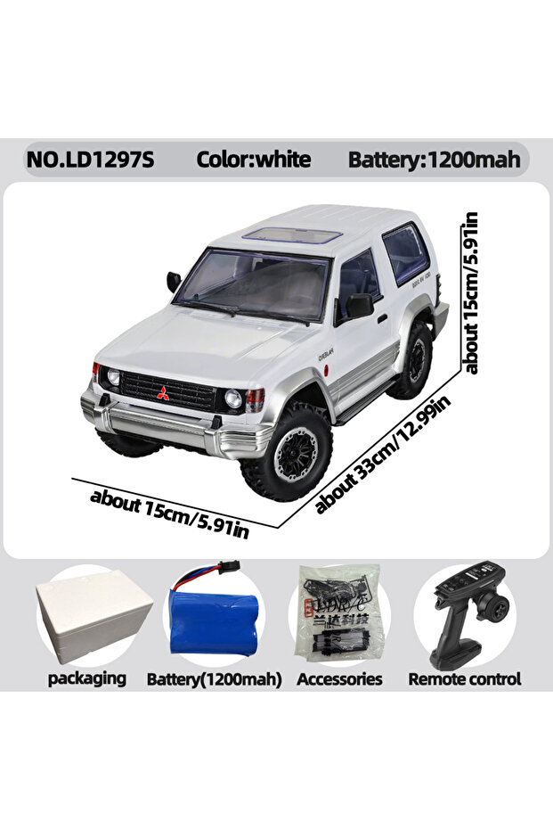 LD1297S-WT-1B1200-FB New Landa LD1297S 1:14 4WD Pajero RC Climbing Car Dual-Speed Shift Off-Road Sim
