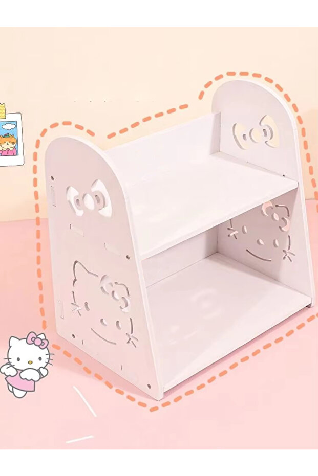A Kawaii HelloKitty cartoon peripheral home desktop storage rack, shelf, tidy desktop storage, essen