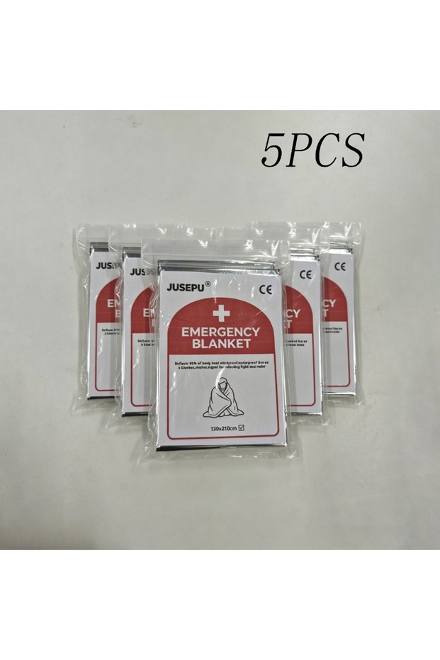 5pcs 130 x 210cm Emergency Thermal Blanket 1/2/5Pcs,Silver Mylar Survival Foil Blanket,Waterproof Wi