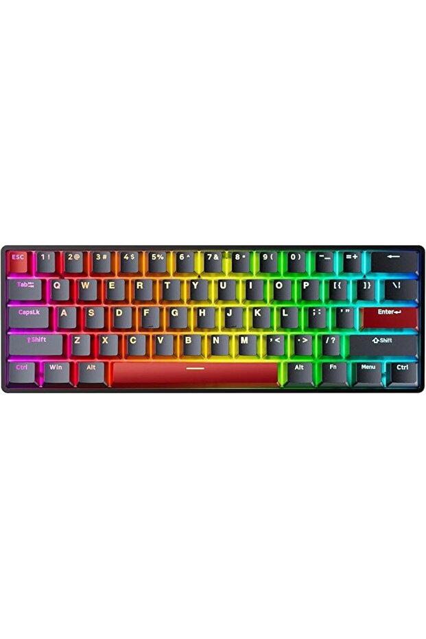 كيبورد العاب ميكانيكي G60 سريع الزناد من درانك دير، كيبورد TKL بمفتاح مغناطيسي واضاءة RGB واغطية مفا