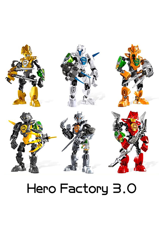 6Set 3.0 Hero Factory Star Warrior Building Blocks Evo 2in1 Combination Robot Mech Bionicle Figures