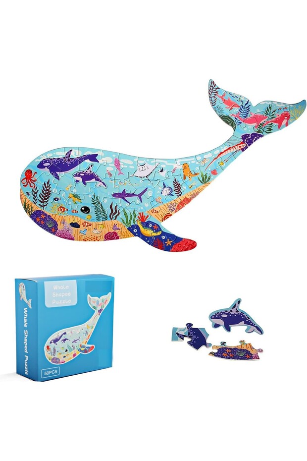 PURPLE 1 Box Ocean Animal Puzzles,Koala Hippo Fish Shaped Toy Puzzles,Educational Puzzle Birthday Gi