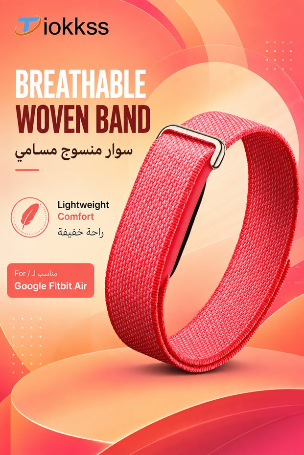 Nylon Woven Band Compatible with Google Fitbit Air, Breathable Lightweight Adjustable Sport Wristband, Soft Comfortable Replacement Strap for Men & Women