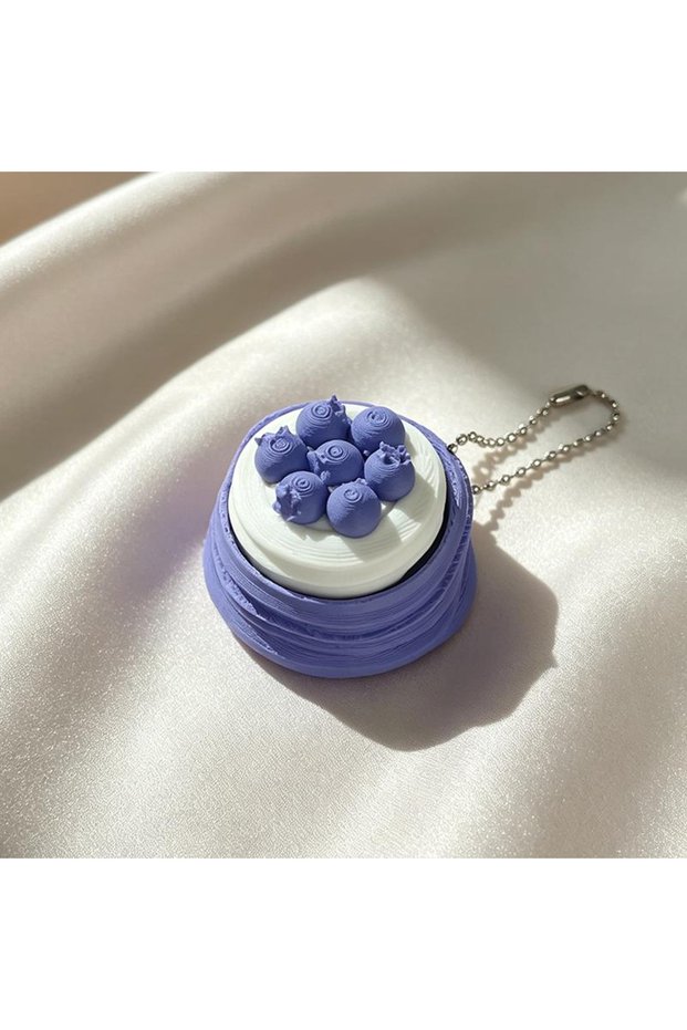 DG A7 Cartoon Cake Clicker Fidget Keychain Simulated Cake Food Keyboard Fidget Toy Stress Relief Pus