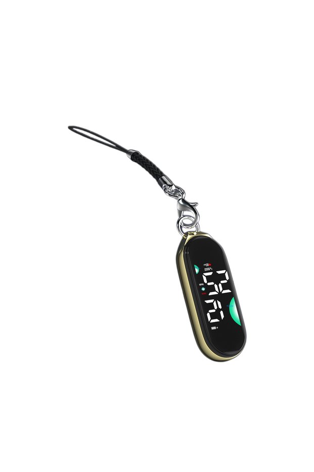 A-Gold LED Electronic Hanging Watch Portable Waterproof Pocket Watch Digital Display Carabiner Lumin