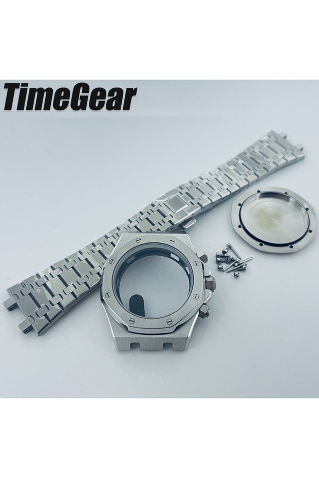 1.Silver 41mm VK63 Case AP Sapphire Crystal Watch Parts Fit VK63A VK64 Movement Modified Watch Parts