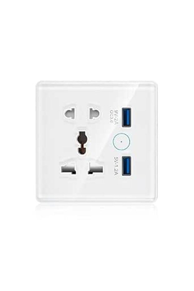 مقبس حائط ذكي من يوهستادي، مقبس واي فاي، مقبس حائط 5 سم مع واجهة USB، جهاز تحكم عن بعد بتطبيق سمارت