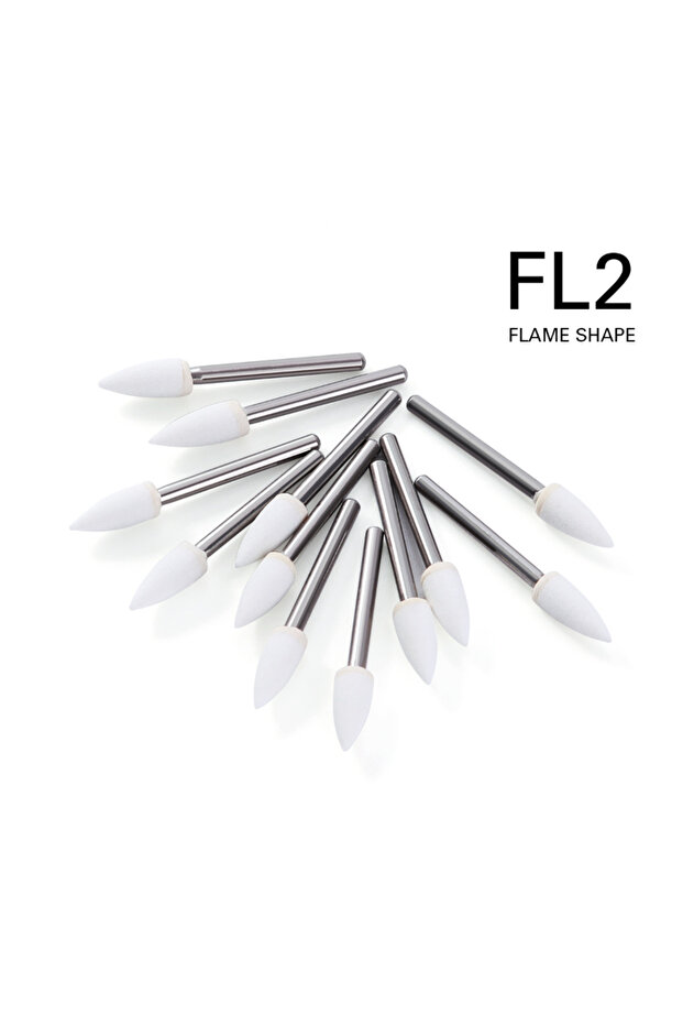 FL2 12pcs/Pack Dental Polishing Stone Handpiece Burs FG Cone Flame Dentist Teeth Whiting