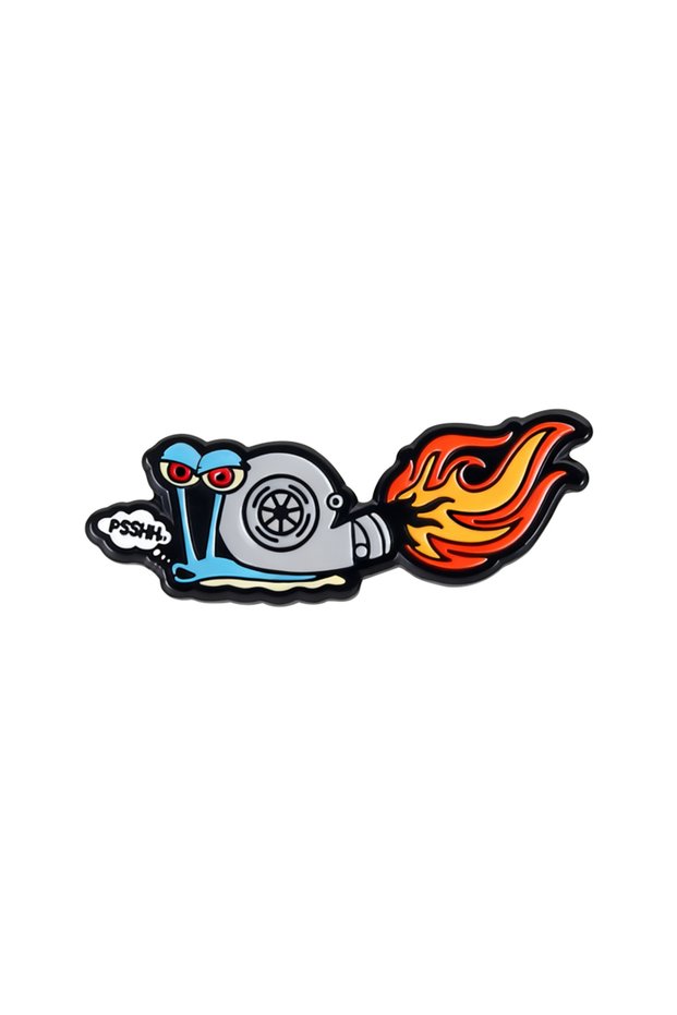 UVXZ274 Cartoon Anime Snail Enamel Pin Creative Snail Turbine Engine and PSSHH Design Funny Brooch B