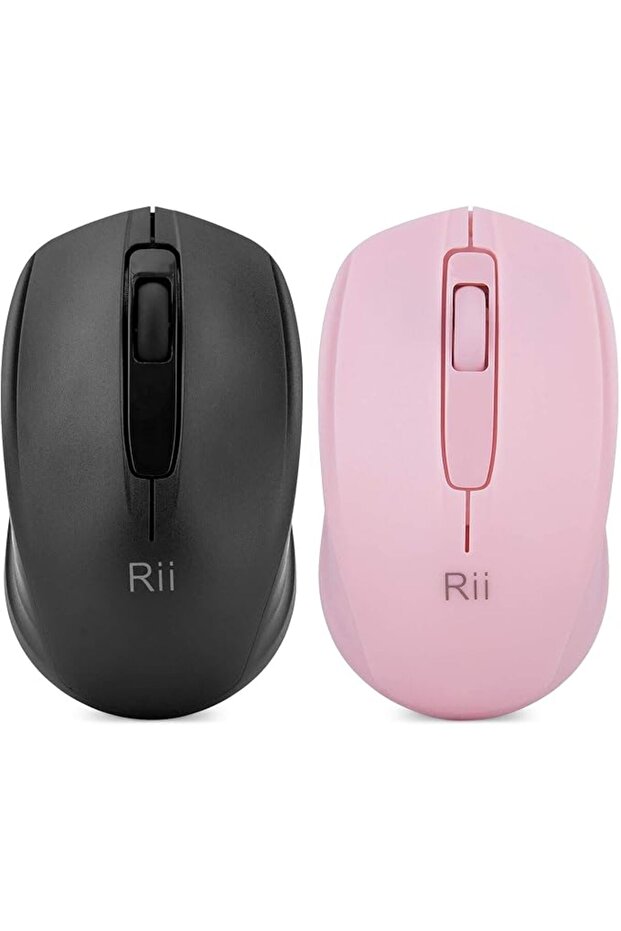ماوس لاسلكي Rii 1000 نقطة لكل انش للكمبيوتر واللابتوب وويندوز والمكتب يتضمن دونجل USB لاسلكي (اسود)