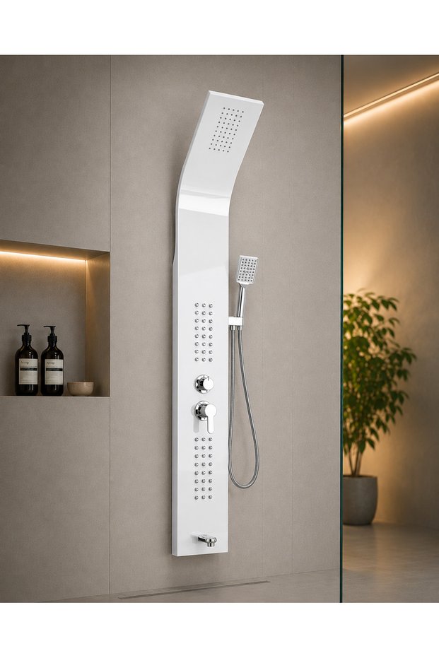 BEYAZ MASAJLI PANEL DUŞ SETİ