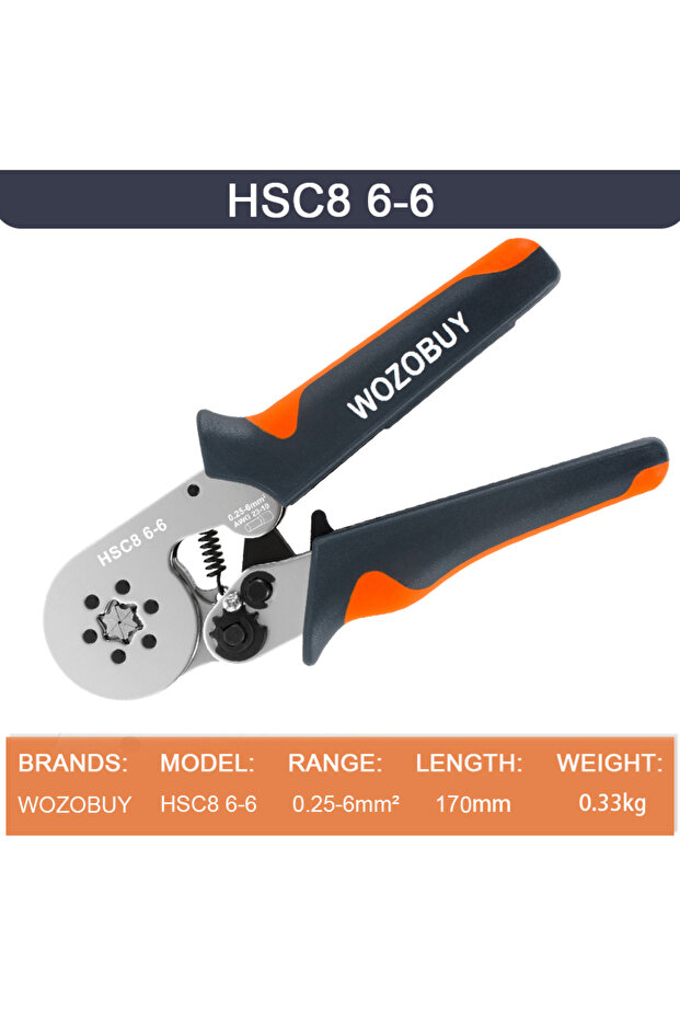 HSC8 6-6 Pliers Ferrule Crimping Tool HSC8 6-4/6-6 Electrical Crimper Plier For Wire End Crimp Tube