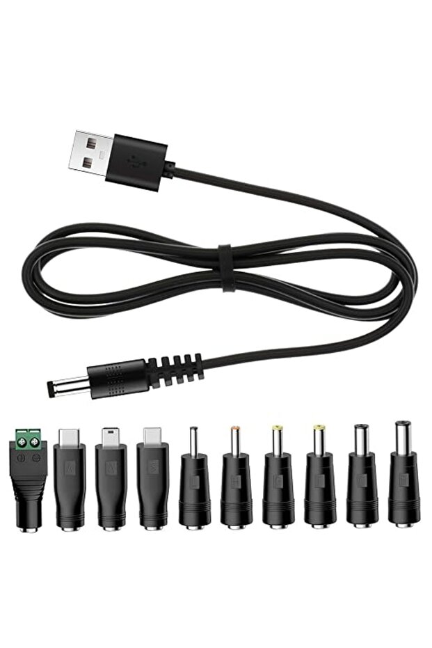 كيبل شحن USB الى تيار مستمر 5 فولت، سلك طاقة عالمي للالعاب والساعات والمراوح ومكبرات الصوت والشاشات