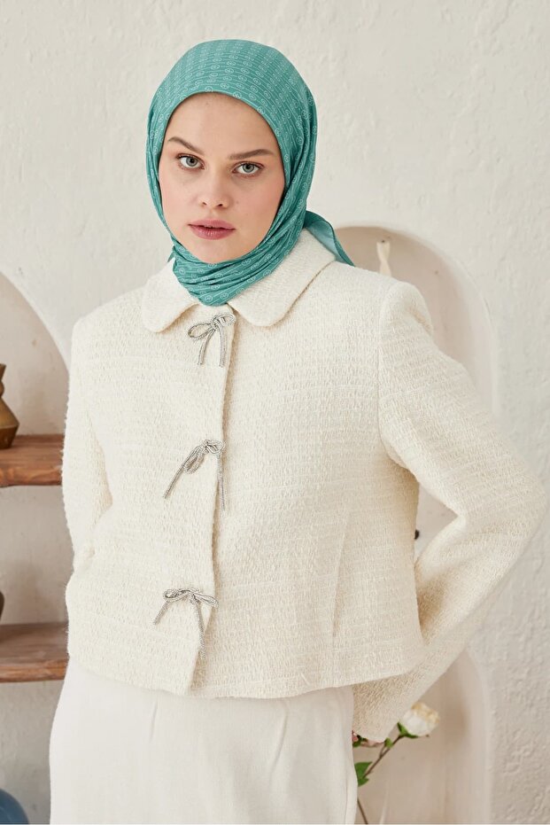وشاح قطني منقوش بخطوط من ModaKaşmir