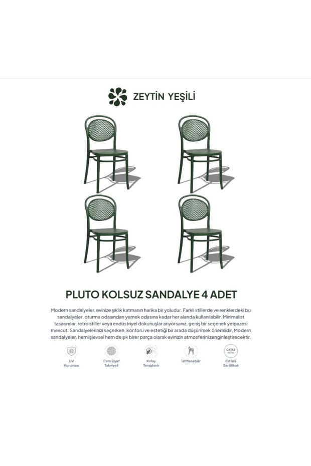 PLUTO LÜX CAFE & RESTAURANT SANDALYESİ 4 Lü Set