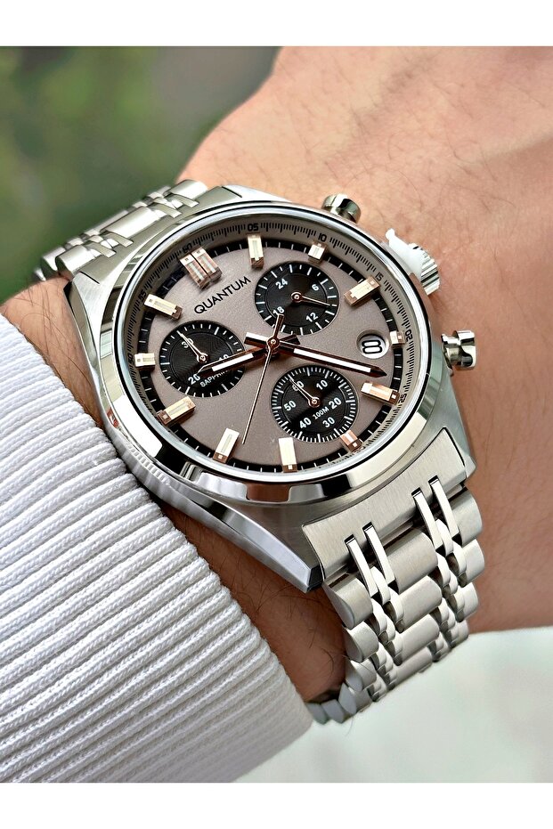 Functional Sapphire Glass 10 Atm 24 Months Warranty Complete Steel Men's Wristwatch 1209Rms