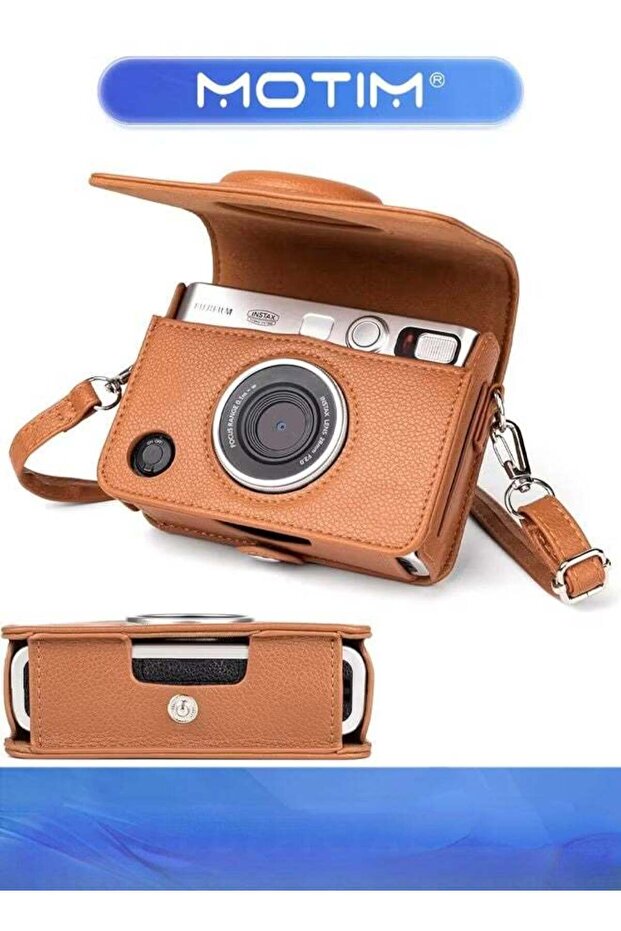 Mini EVO Camera Case PU Leather in Lychee Texture for Instax Mini EVO Camera - Brown