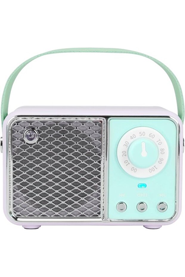 Retro Bluetooth speaker, teal green.