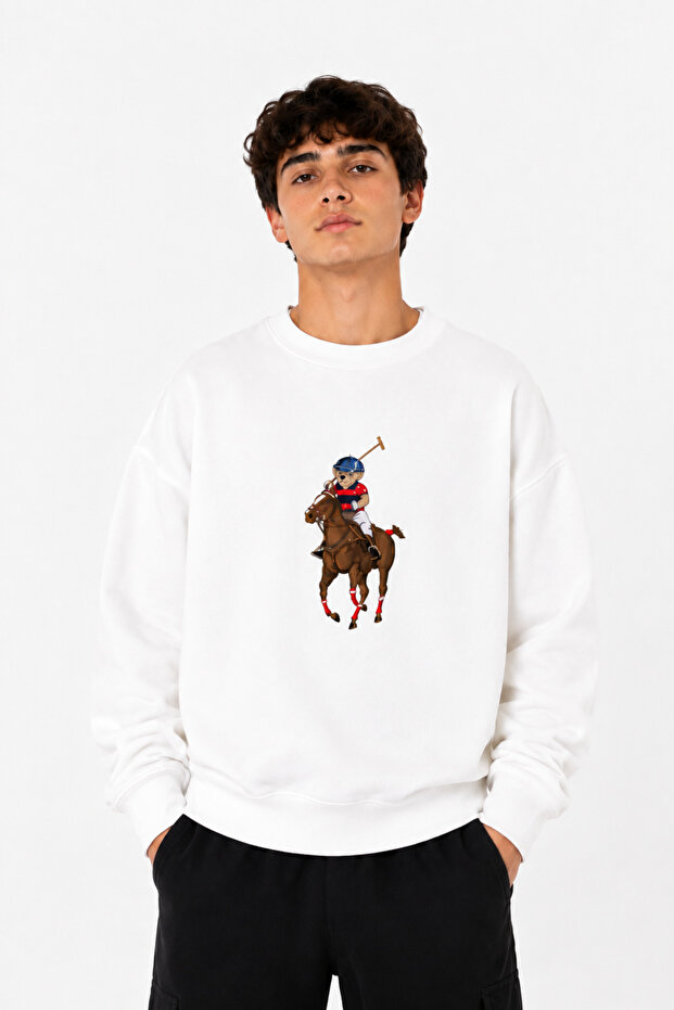 Oversize Sweatshirt Printed Crew Neck Long Sleeve Sweatshirt