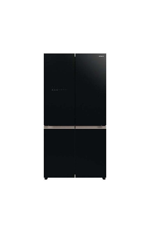 720L Gross, Net 514L, Side by Side 4 Door Refrigerator, 10 Year on Inverter Compressor, French Door Fridge, Dual Fan Cooling, Automatic Ice Maker RWB720VUK04GBK Glass Black
