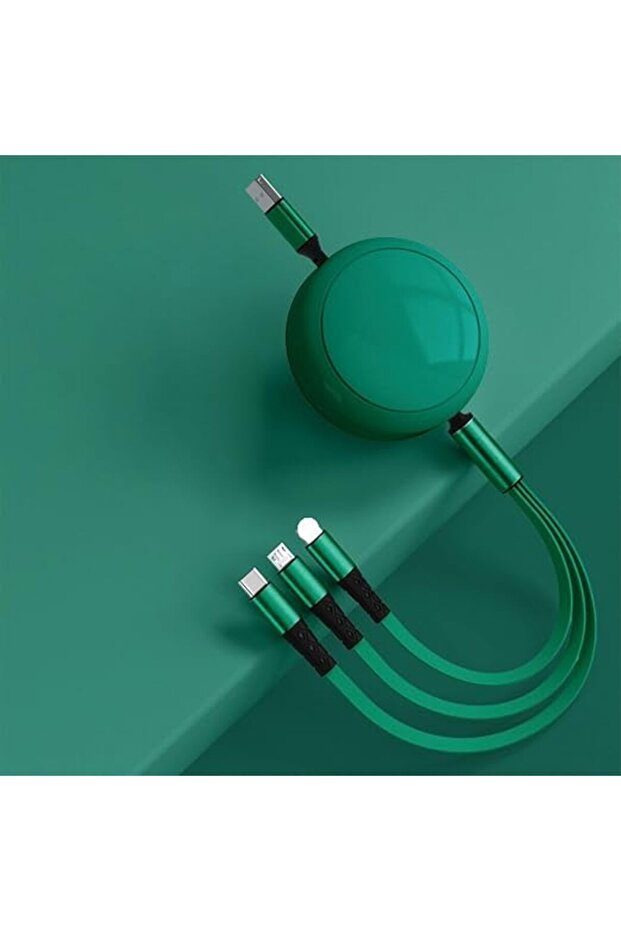 كابل USB C قابل للسحب بقوة 100 واط، كابل شحن سريع 3 في 1 مع طول قابل للتعديل من 30 إلى 120 سم، نوع C