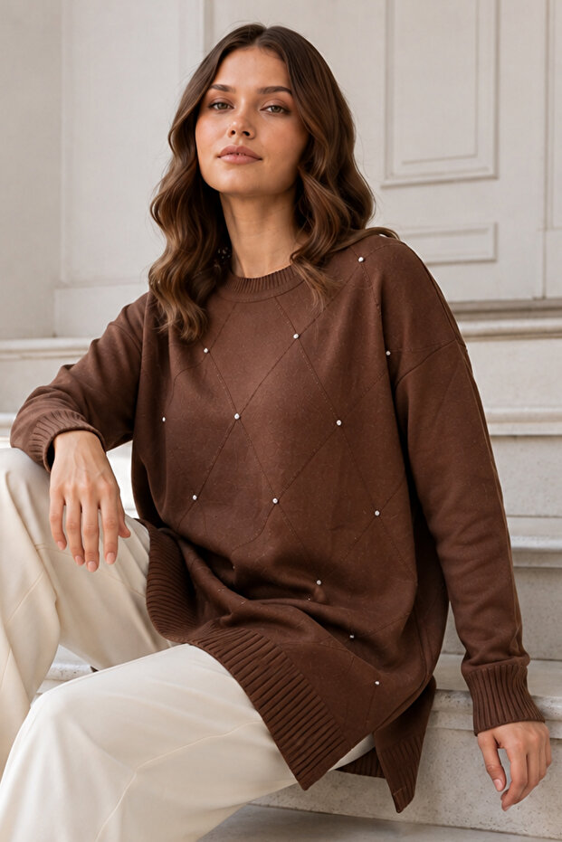 Stoned Mercerized Tunic N3225 Mink