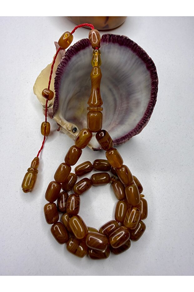 7/11 mm Size Czechoslovakian Simulated Crimped Amber Prayer Beads