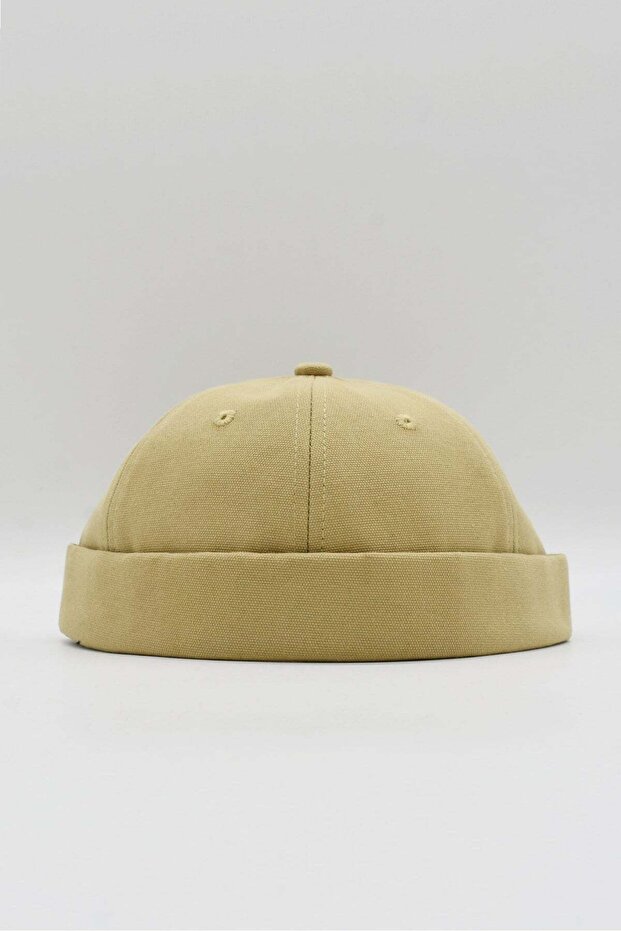 Men's Leather Band Hipster Cap Camel Docker Hat