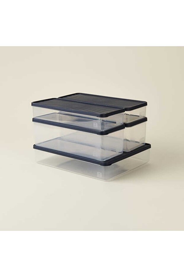 5-Piece Deep Freezer Storage Container - Transparent