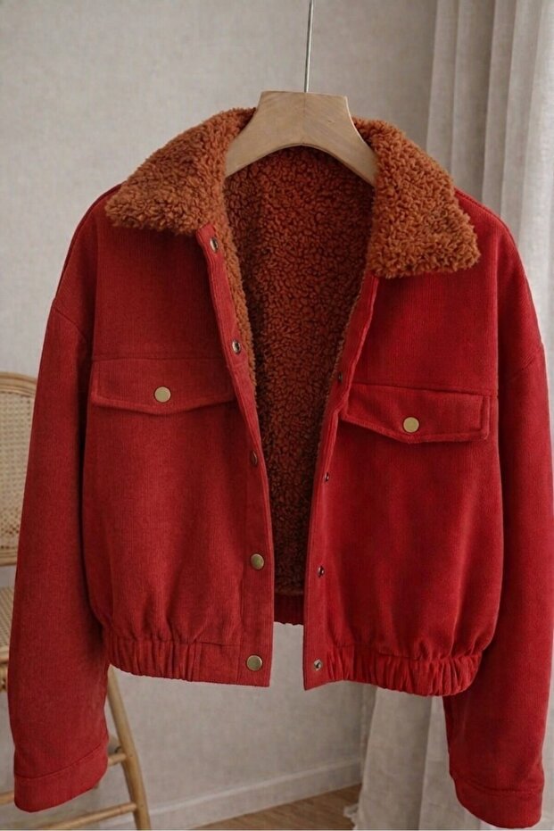 Girl's Plush Detailed Jacket New Season