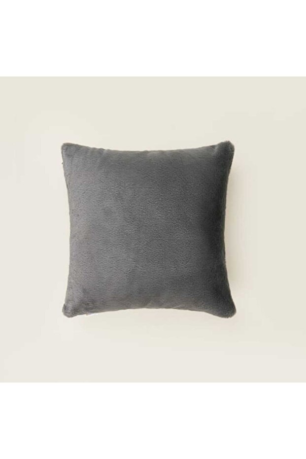 Soft Post Throw Pillow Cover - Anthracite - 45X45 cm