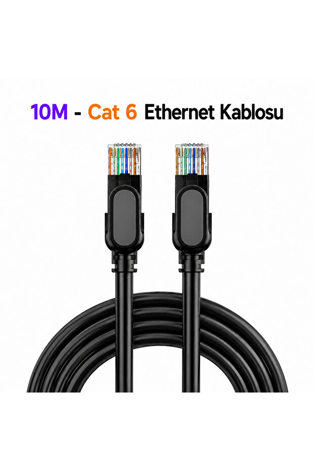 كابل إيثرنت Cat 6 UTP بطول 10 متر، كابل شبكة إنترنت للكمبيوتر RJ45، 26AWG PVC 6 مم