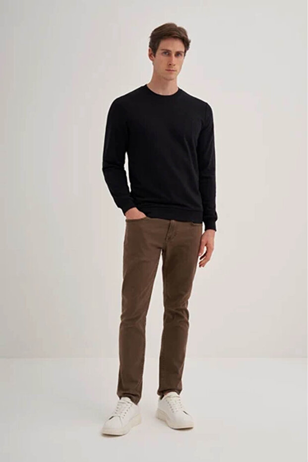 Slim Fit Black Men's Sweatshirt 56100